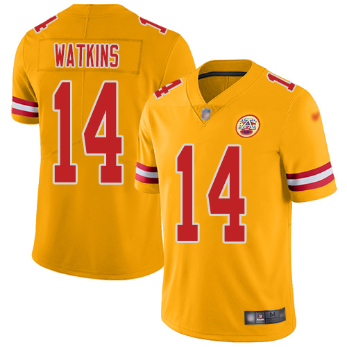 Youth Kansas City Chiefs 14 Watkins Sammy Limited Gold Inverted Legend Football Nike NFL Jersey